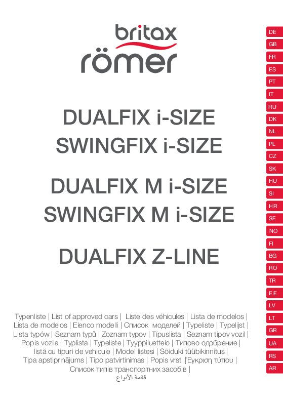 Vehículos homologados Swingfix i-Size M